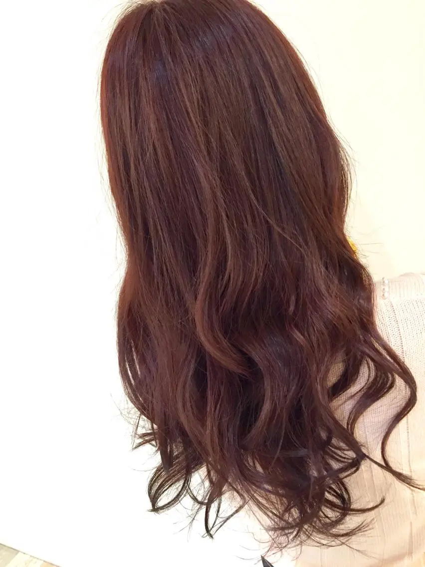 ロング カラー レッドカラー ハイトーン×髪質改善 KENTAのヘアスタイル