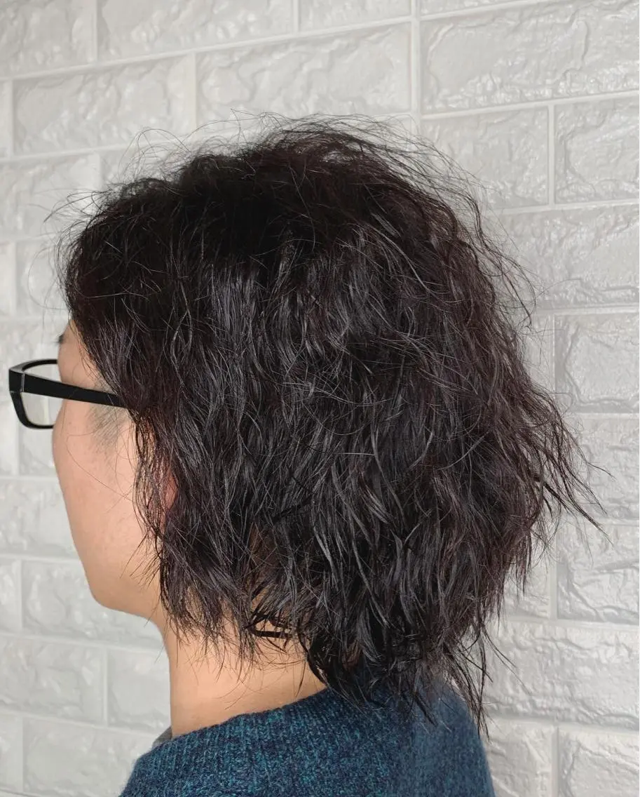 ミディアム パーマ メンズ カット パーマ Lee東三国 店長 谷辻誠志のヘアスタイル