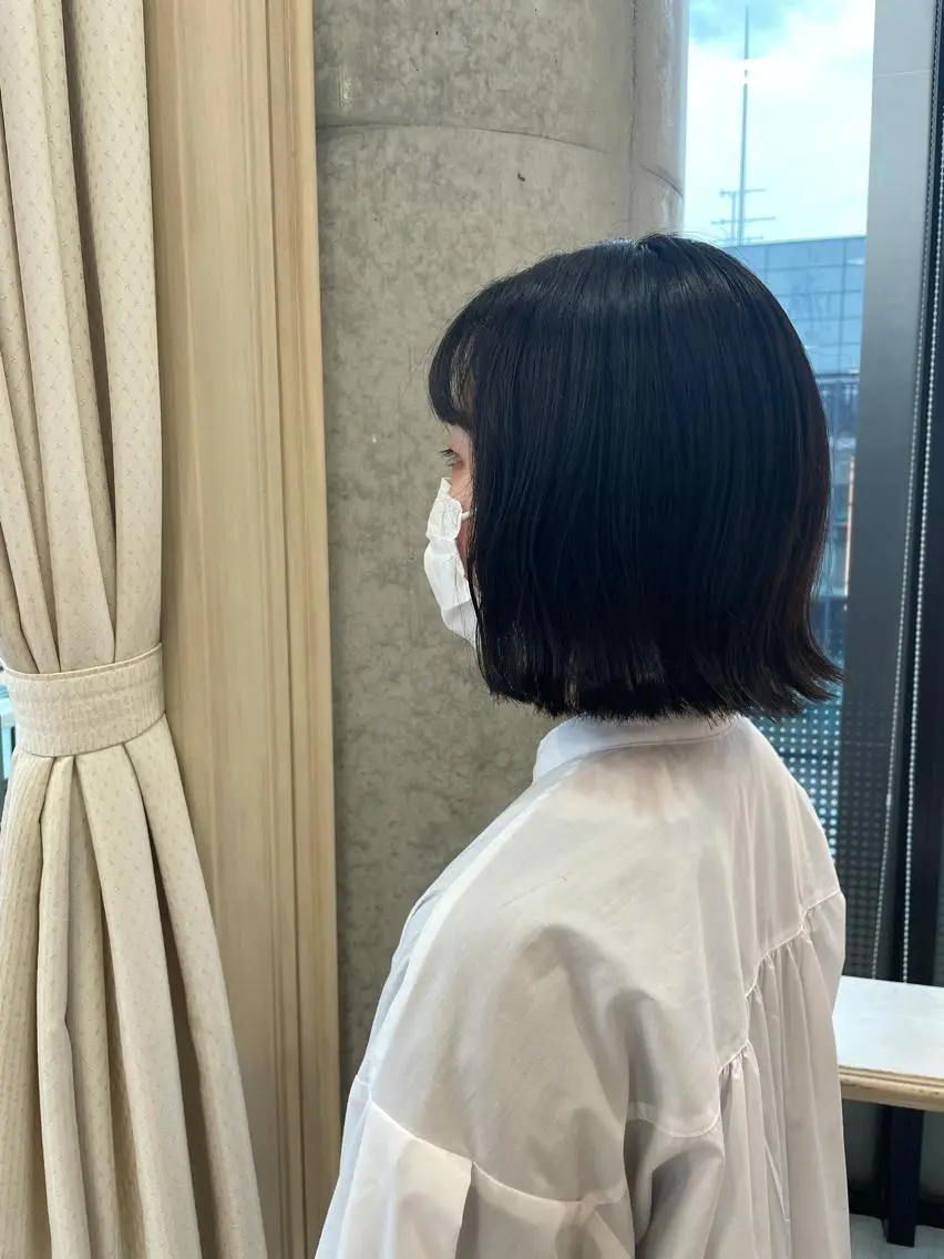 ショート 切りっぱなしボブ ボブ 🍪ﾖｼｲﾊﾙﾈ🍪 ﾗﾍﾞﾝﾀﾞｰｶﾗｰのヘアスタイル