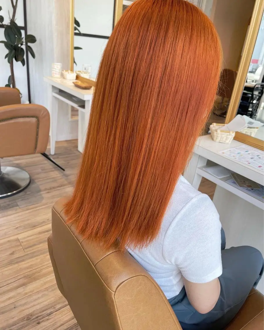 セミロング カラー アッシュ ベージュカラー ケアカラー 透明感カラー オレンジ ヘアカラー トリートメント 河合秀明/ショート /ボブ/レイヤーのヘアスタイル