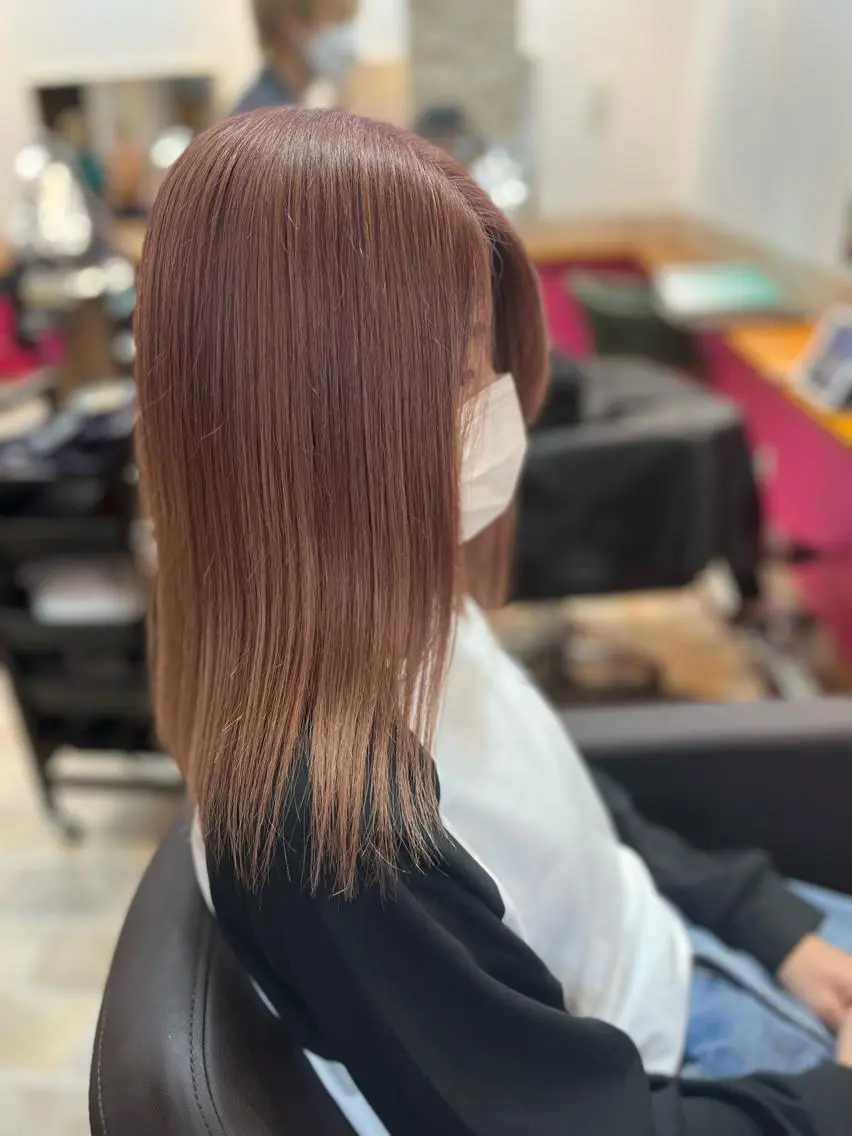 セミロング カラー ヘアカラー&縮毛矯正 STAR☆RIVERのヘアスタイル