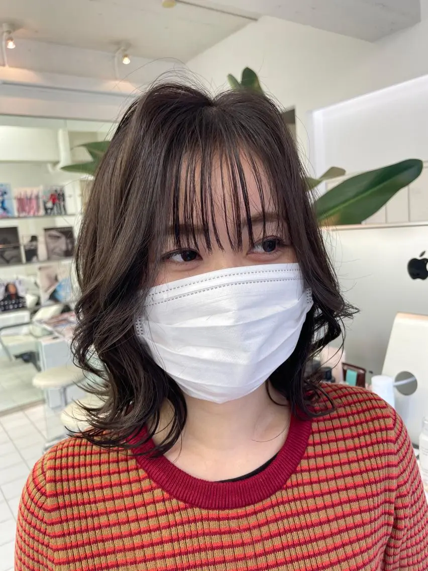 ミディアム ヨシンモリ 韓国風ヘア HEADS ex市川 ママ美容師ARISAのヘアスタイル