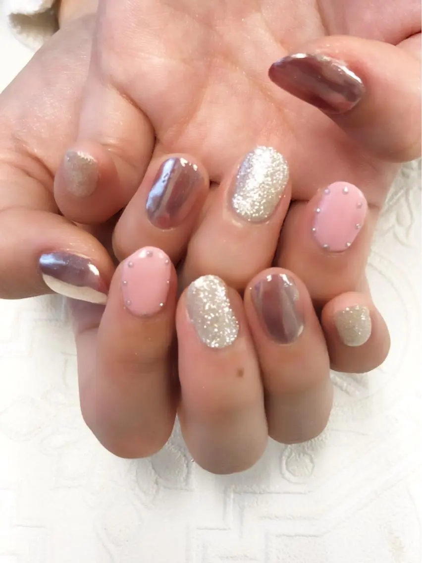 ネイル ミラーネイル 春ネイル KIREIE NAILSのネイルデザイン