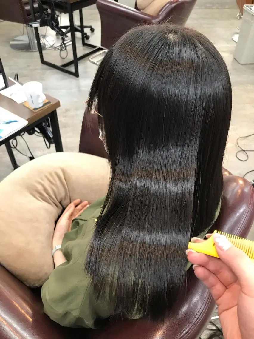 ロング 縮毛矯正 (産休中)磯野 風香 ReCharme新保のヘアスタイル