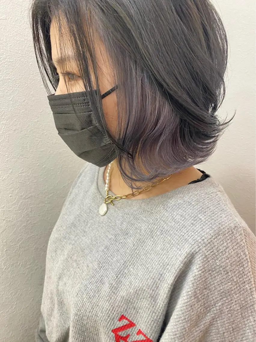 カラー ブリーチ グレージュ 中村 彩夏のヘアスタイル