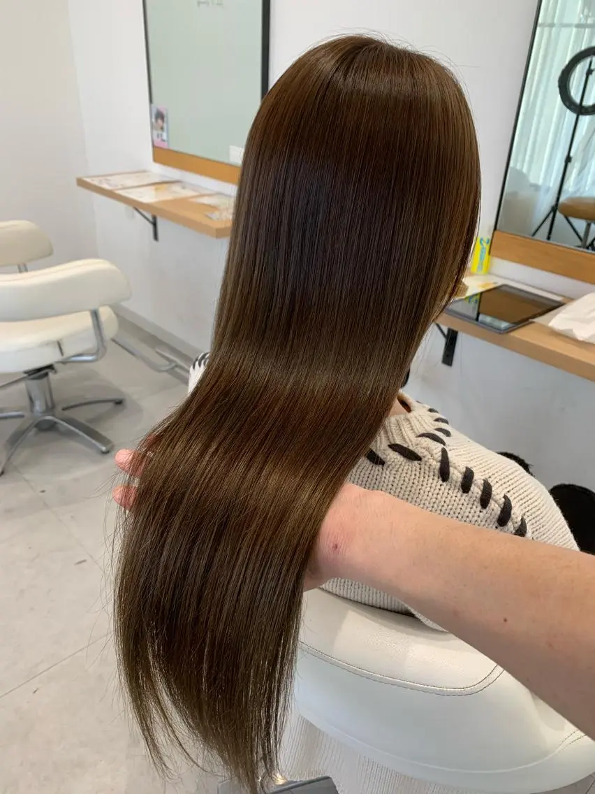 セミロング カラー グレージュ オリーブグレージュ オリーブグレー 髪質改善特化 サロン✨代表HIROのヘアスタイル