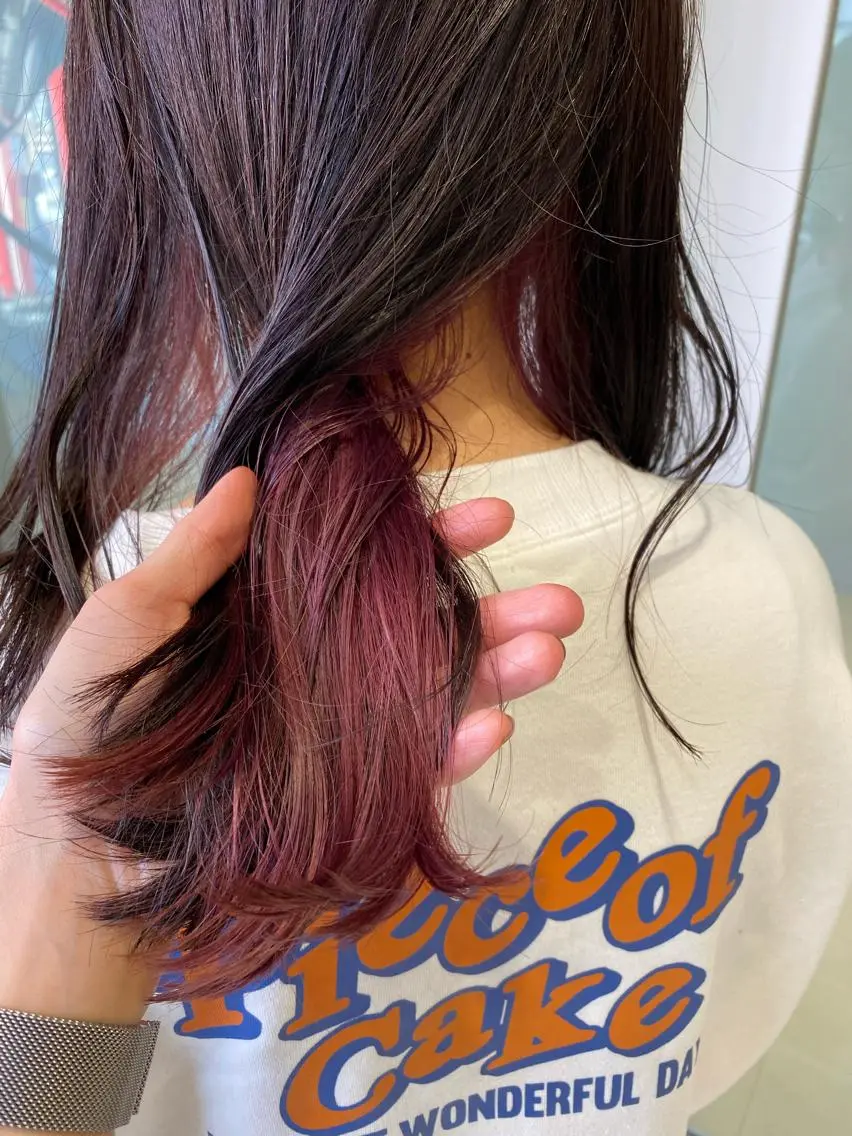 ミディアム カラー インナーカラー ピンクカラー ボブ/salut町田 🧡kanaのヘアスタイル