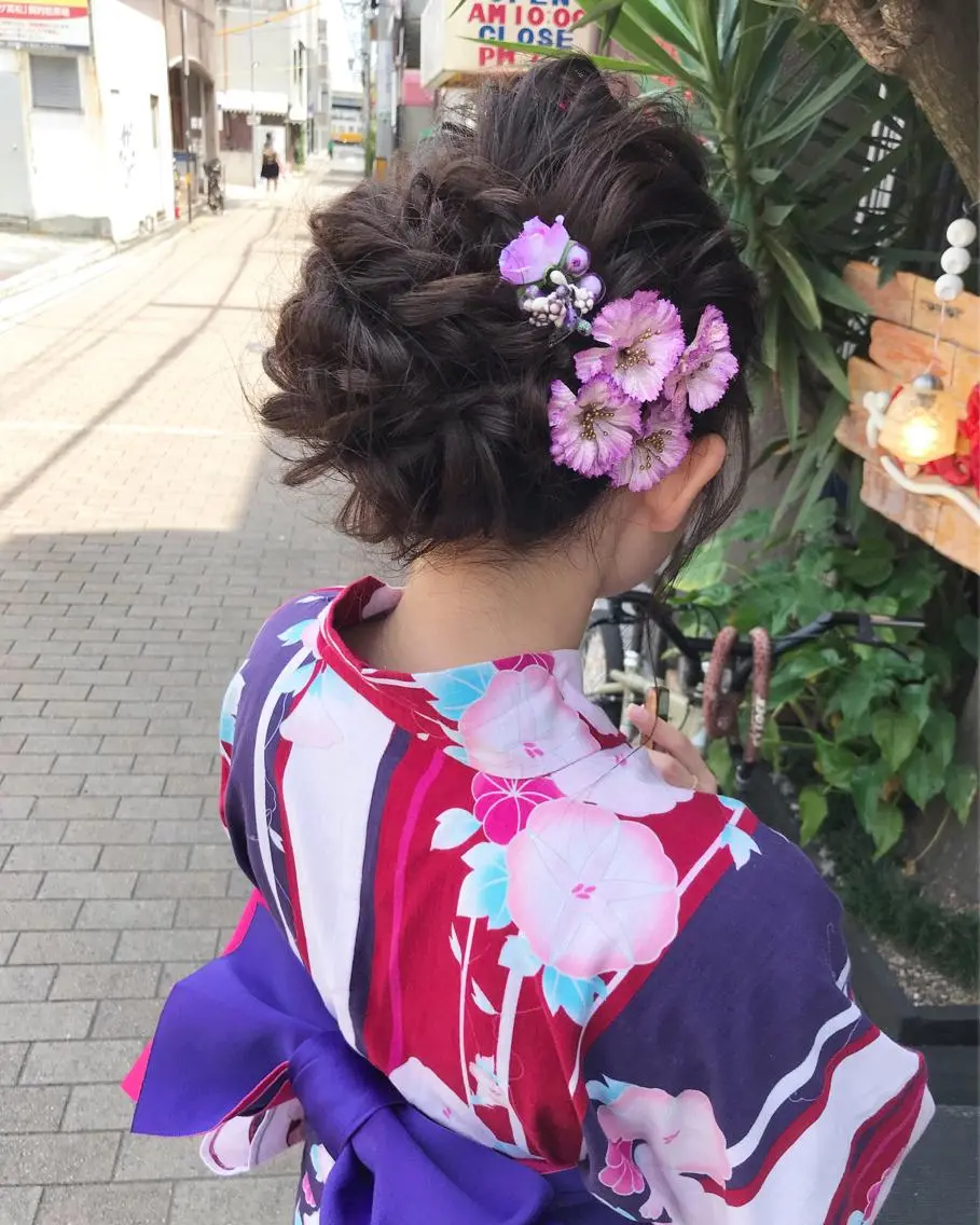 ロング 浴衣 ヘアセット 玉木 育実のヘアスタイル