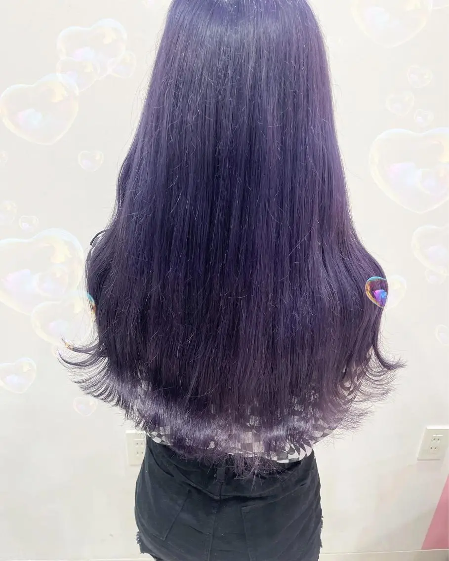 ロング カラー ブルーカラー バイオレットカラー カット ヘアカラー トリートメント 新宿駅近♡個室 ♡関口三都季🌜のヘアスタイル