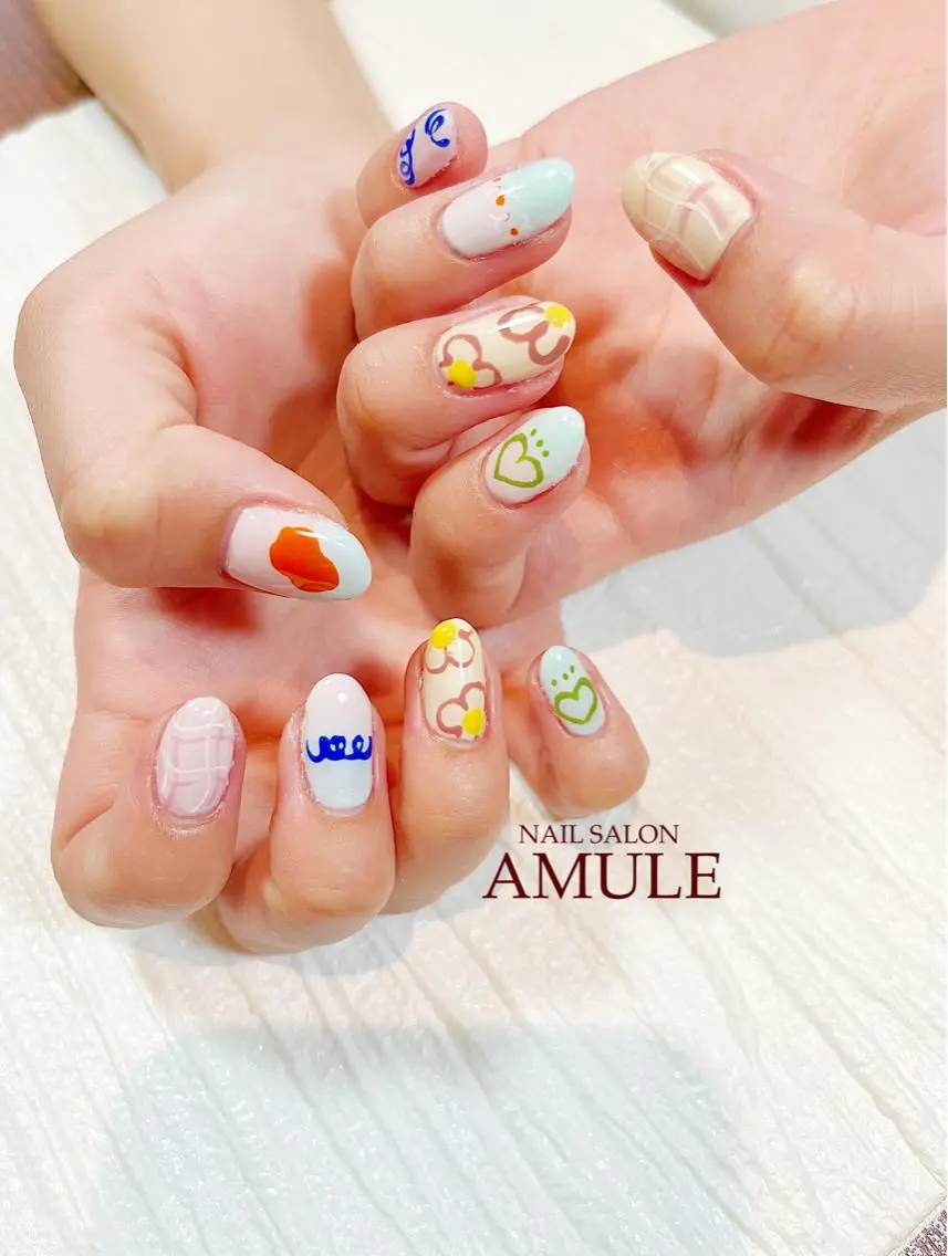 ネイル アートネイル ワンカラーネイル ハンドネイル NAILSALON AMULEのネイルデザイン