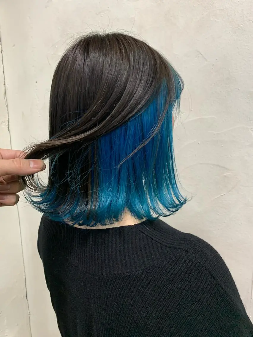 ミディアム カラー ブルーカラー デザインカラー インナーカラー トリートメント /カラー/NAOKIのヘアスタイル