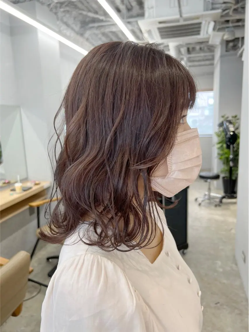 ミディアム カラー ベージュカラー ピンクカラー ピンクベージュ 代表 YUKI ☆のヘアスタイル