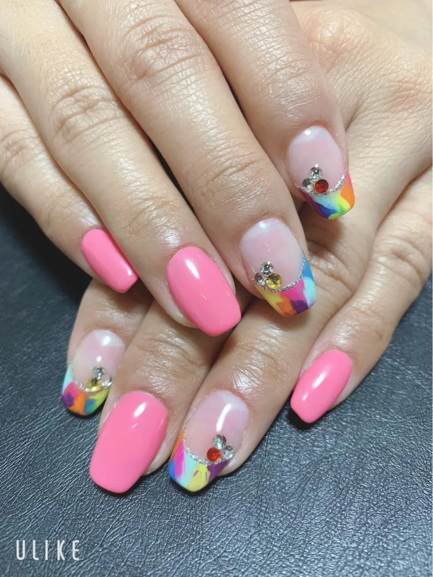 ネイル アートネイル フレンチネイル ワンカラーネイル スカルプネイル むねいる nail salonのネイルデザイン