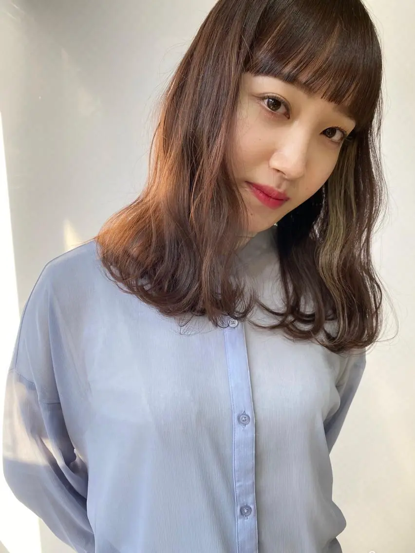 セミロング カラー Pia ツボイ ケイタのヘアスタイル
