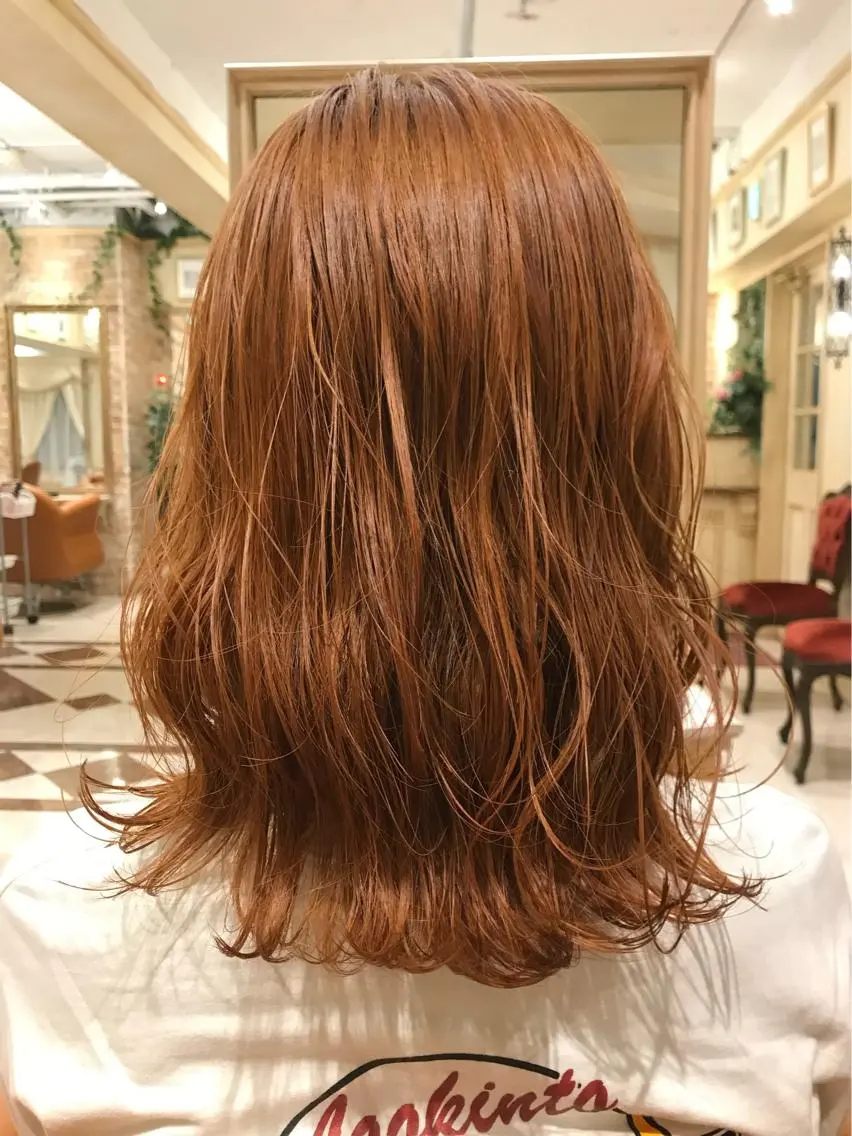ミディアム カラー ブリーチ オレンジ 【髪質改善】加藤 崇徳のヘアスタイル