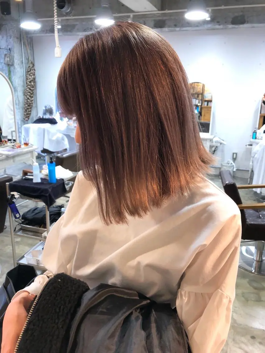 ミディアム カラー ベージュカラー ブリーチ ケアブリーチ ピンクカラー ピンクベージュ Pia ツボイ ケイタのヘアスタイル