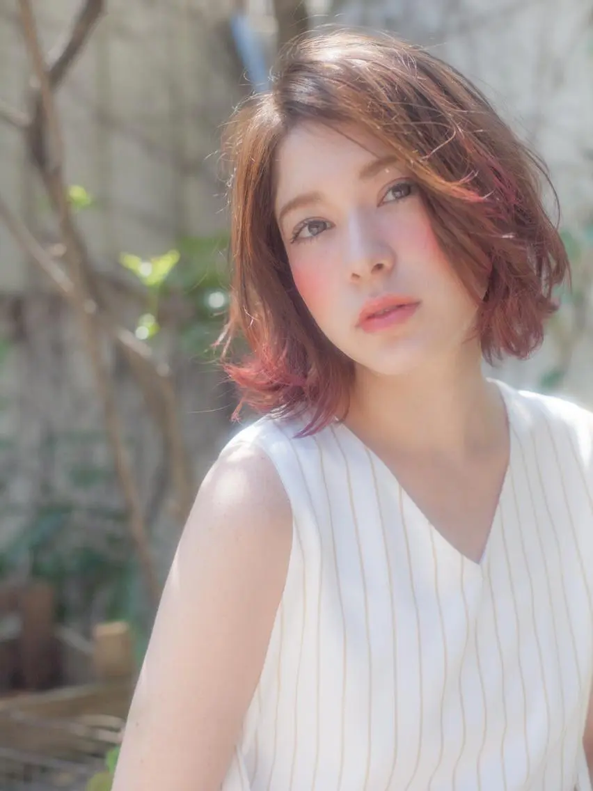 ミディアム カラー パーマ ヘアアレンジ メンズ キッズ ネイル マツエク・マツパ premier modelsのヘアスタイル