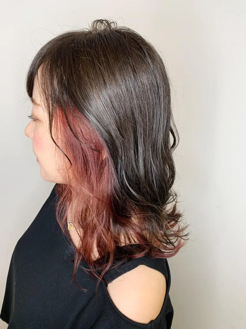 セミロング カラー ヘアカラー エクステ KAZUMAのヘアスタイル