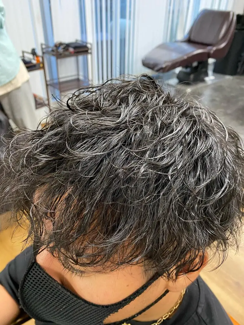 パーマ メンズ フェードカット メンズハイライト メンズハイトーン マッシュ メンズパーマ GAKU/仙台/ メンズ/ブリーチのヘアスタイル