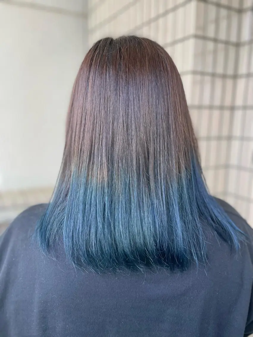 ミディアム ヘアカラー 原 千景のヘアスタイル