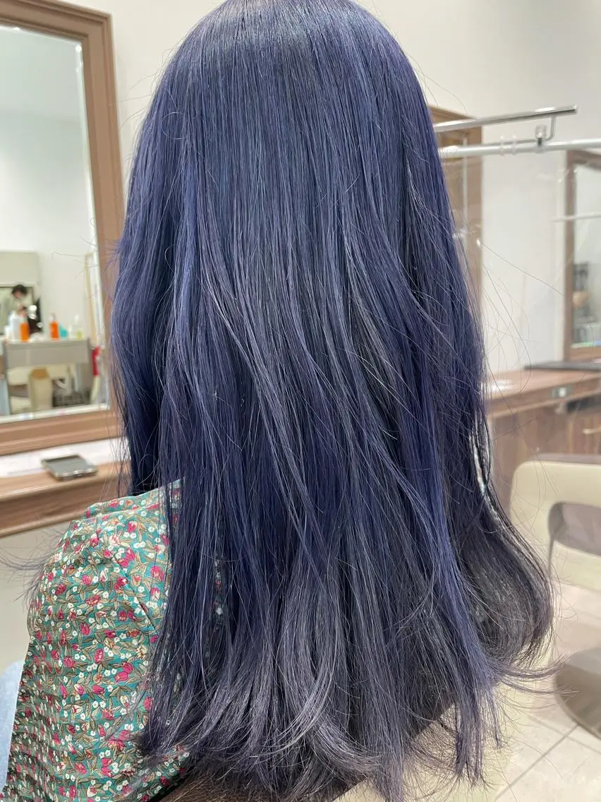 ロング カラー ブルーカラー ブルーパープル パープルカラー ナカタケ ユウのヘアスタイル
