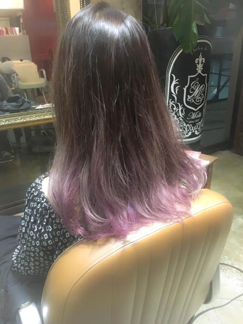ロング カラー グラデーションカラー パープルカラー 北條 優輝のヘアスタイル