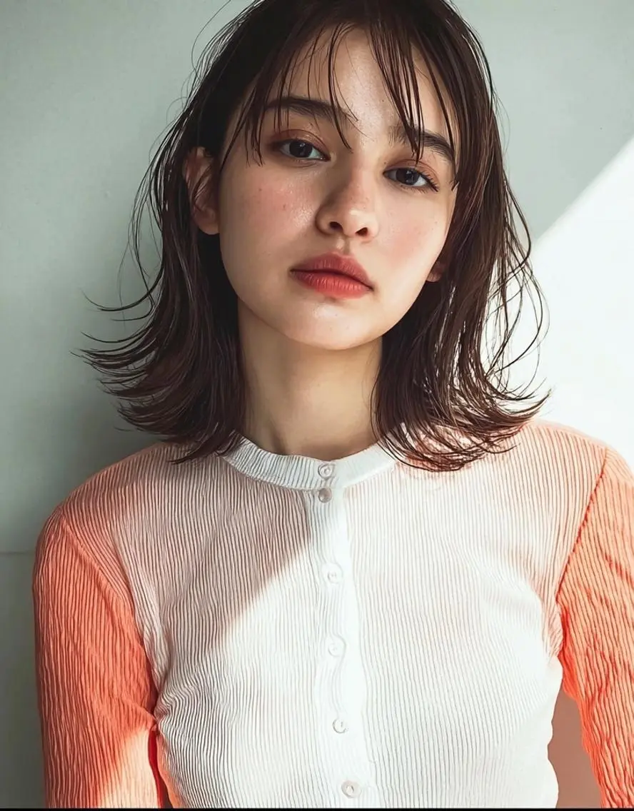 ミディアム カラー デザインカラー✨ 透明感カラー菊地真保のヘアスタイル