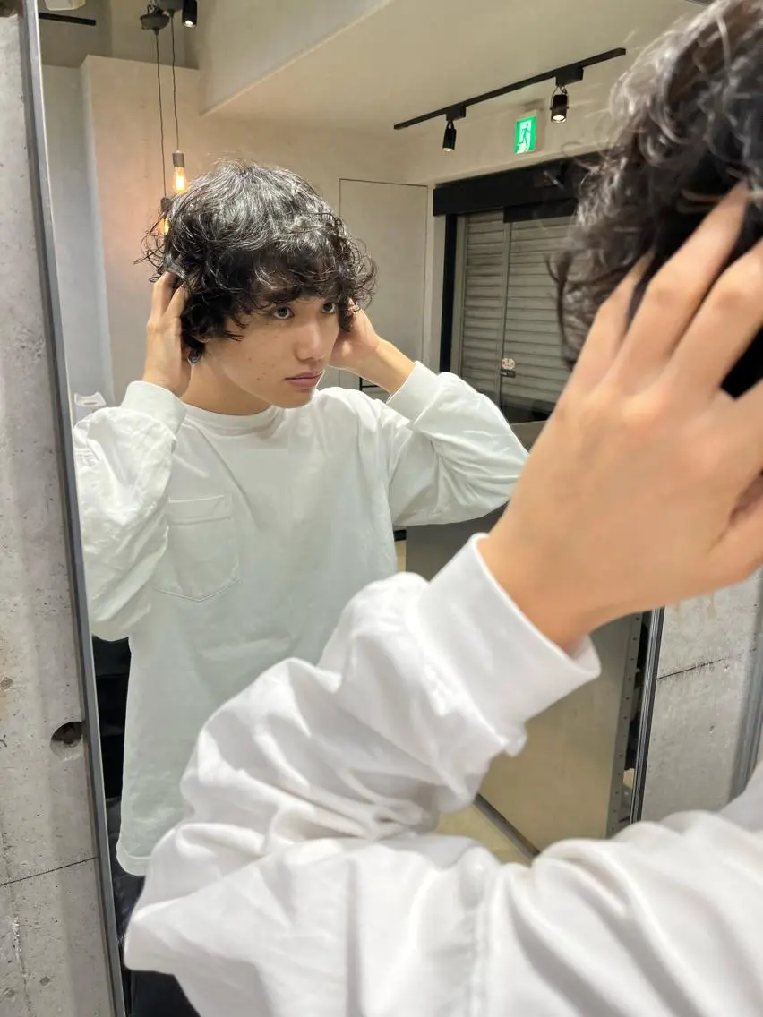 パーマ カット パーマ 岩田 良/ブリーチカラーのヘアスタイル