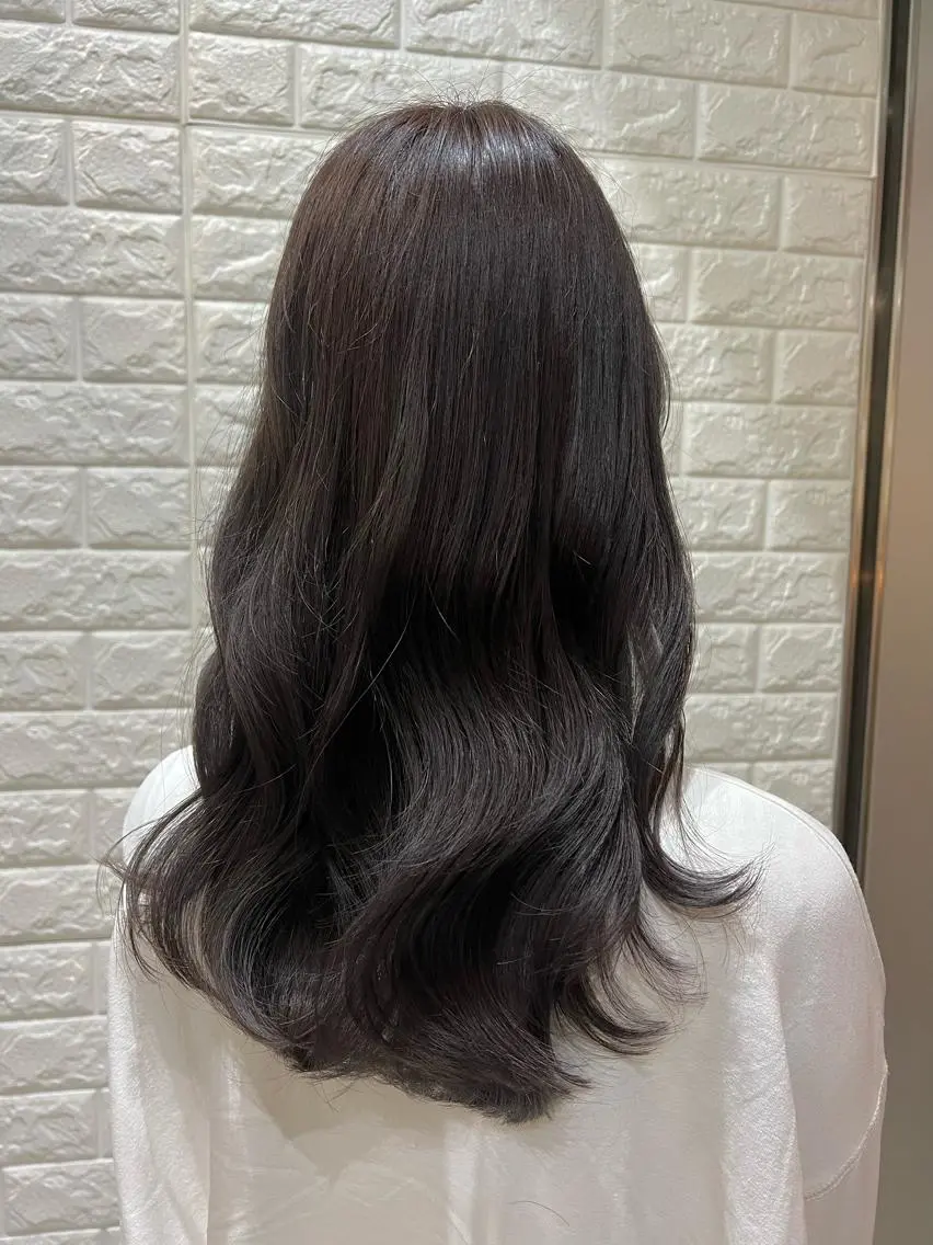 ロング カラー ベージュカラー ブラウンカラー ショコラグレージュ チョコレートブラウン ココアベージュ カット ヘアカラー トリートメント 艶髪 ♡Tomiyaのヘアスタイル