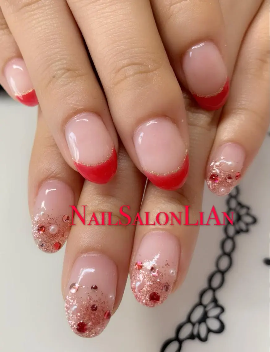 ネイル 持ち込み シンプルネイル ストーンネイル NailSalon LiAnのネイルデザイン