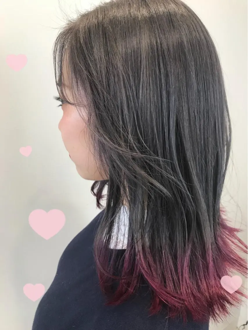セミロング カラー ピンクカラー 新宿駅近♡個室 ♡関口三都季🌜のヘアスタイル