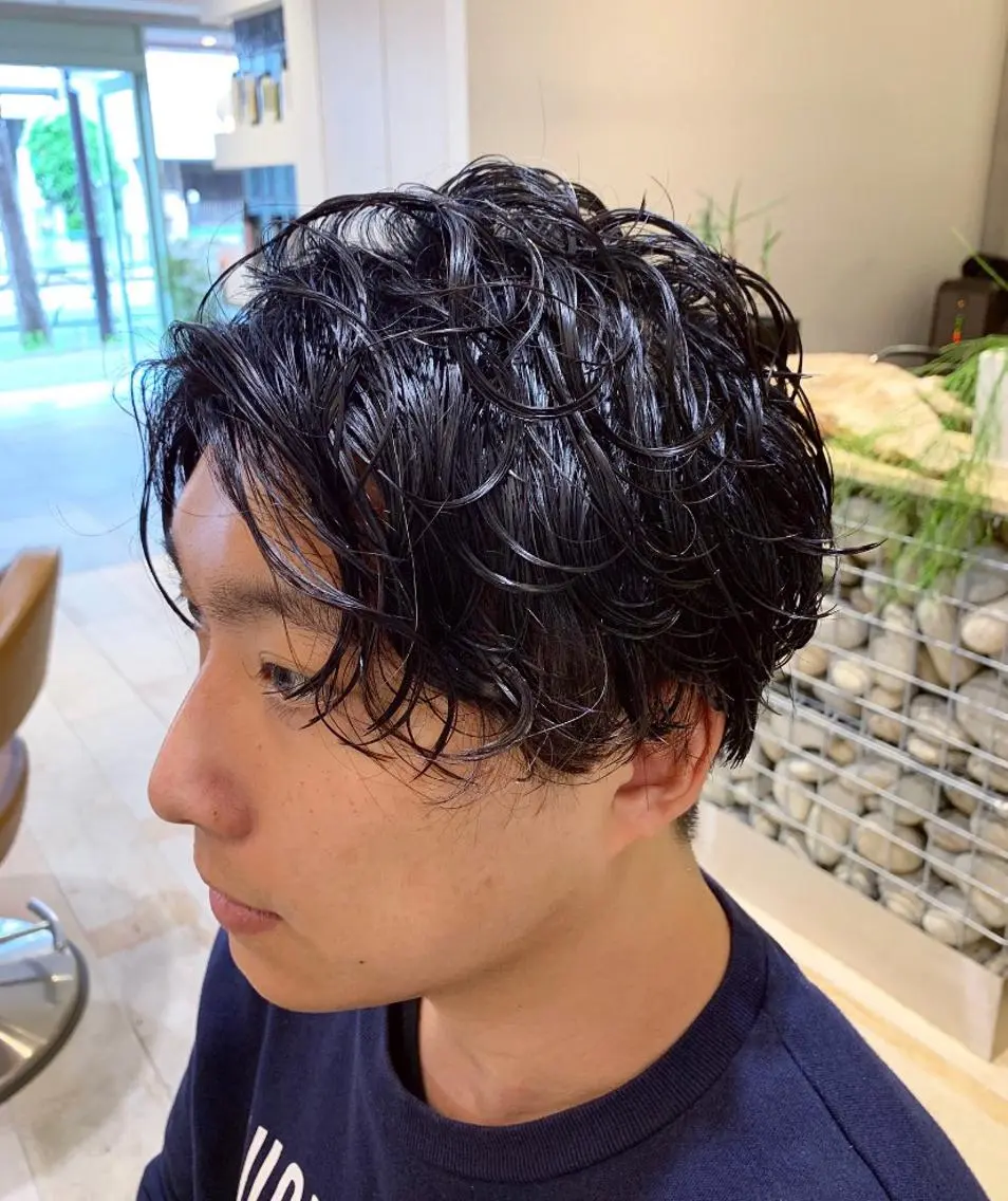 ミディアム パーマ メンズ 【髪質改善/透明感】 上野 聖斗のヘアスタイル