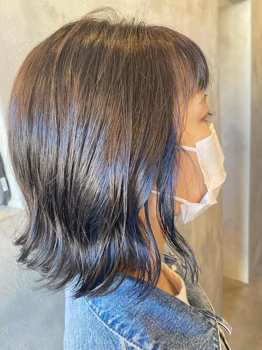 カラー ブルーカラー イヤリングカラー メンズ専門美容師 RIOのヘアスタイル