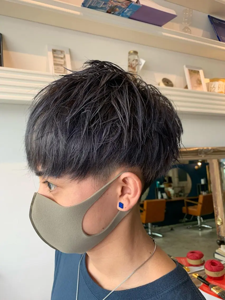 ショート パープルカラー ヘアカラー トリートメント ヘッドスパ ヘアセット 大宮/山口 竣也のヘアスタイル