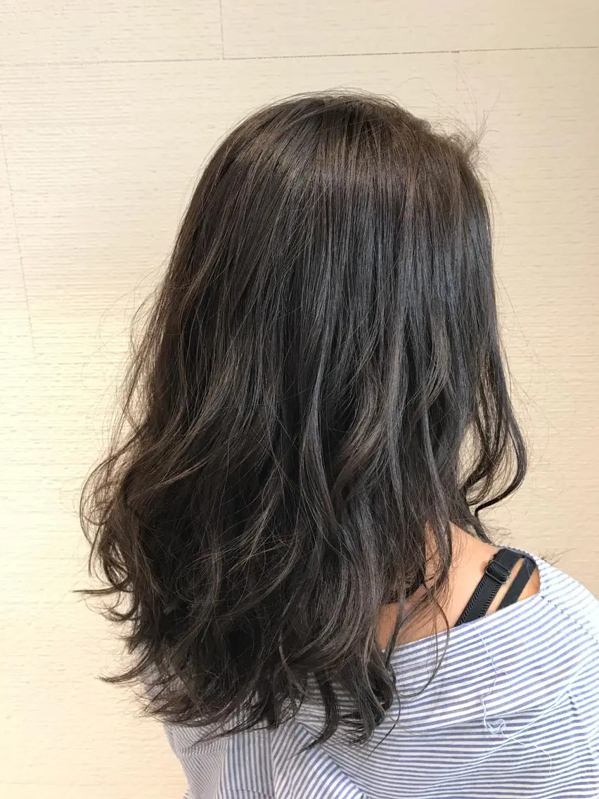 セミロング カラー グレージュ ハイライトカラー ハイライト 【メンズ縮毛矯正】 田中秀斗のヘアスタイル