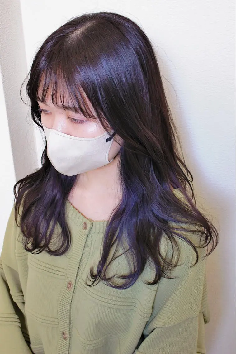 セミロング カラー ブリーチ ブラウンカラー インナーカラー ピンクカラー ピンクブラウン カット ヘアカラー 土居 正季のヘアスタイル