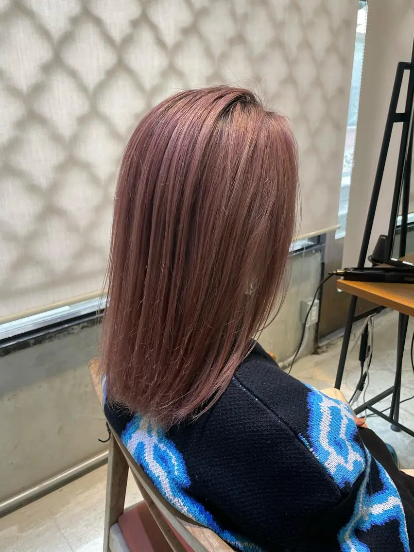 ミディアム カラー ヘアアレンジ メンズ メンズブリーチ ブリーチ ピンクカラー ヘアカラー トリートメント ヘッドスパ ヘアセット 美髪/透明感/レイヤ ーTATSUKI☘️のヘアスタイル