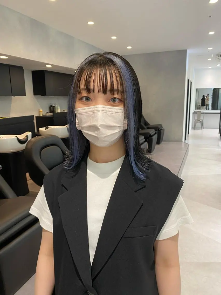 ミディアム カラー デザインカラー カット ヘアカラー トリートメント 鈴木/ボブ/ ミルクティー/ピンクのヘアスタイル