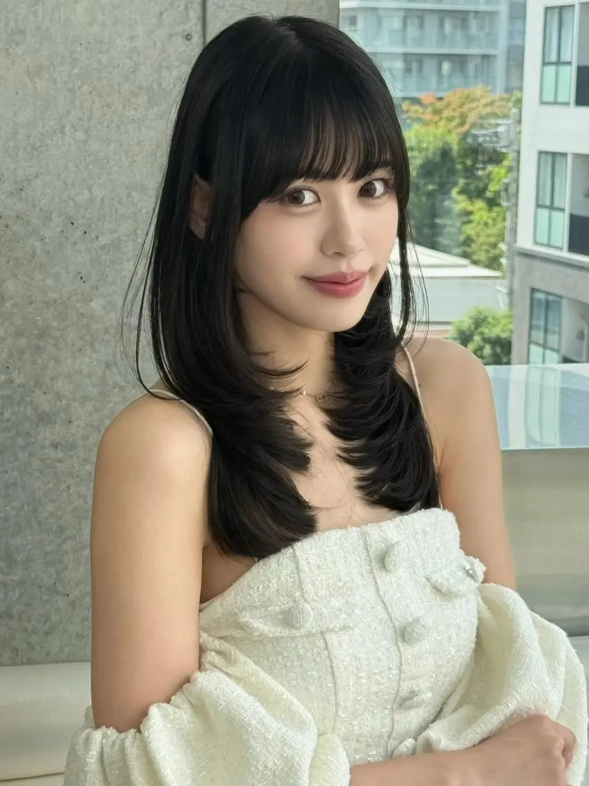ロング ハッシュカット 韓国風ヘア レイヤーカット 縮毛矯正 GLROW 大宮 ANNEXのヘアスタイル