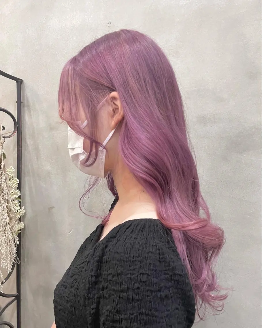 ロング カラー ヘアアレンジ ヘアカラー 【ピンク/韓国ヘア/ ヘアセット】亜海のヘアスタイル
