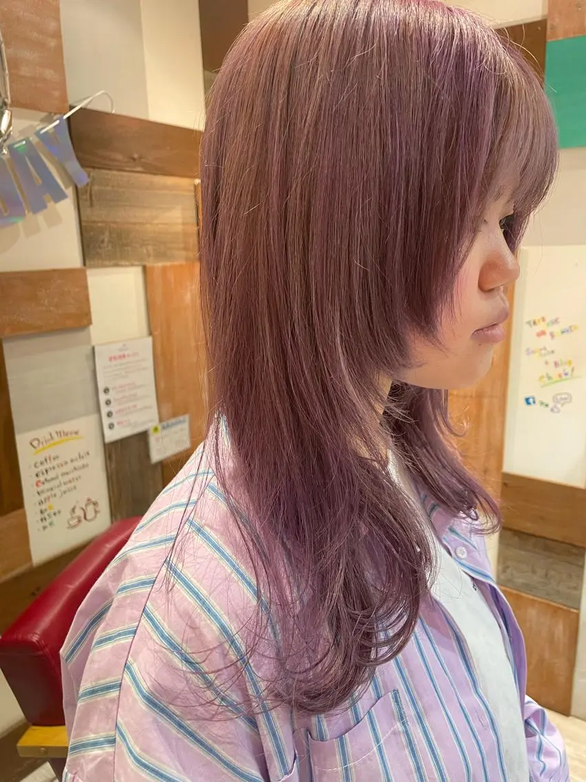 ロング カラー 顔まわりレイヤー レイヤーカット ナカムラ イヅミのヘアスタイル