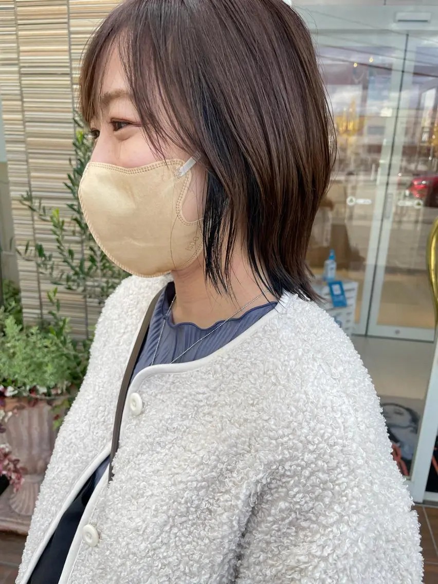 ミディアム レイヤーカット ウルフカット ウルフレイヤー 鶴岡で縮毛矯正なら お任せ！ハヤシナオミのヘアスタイル