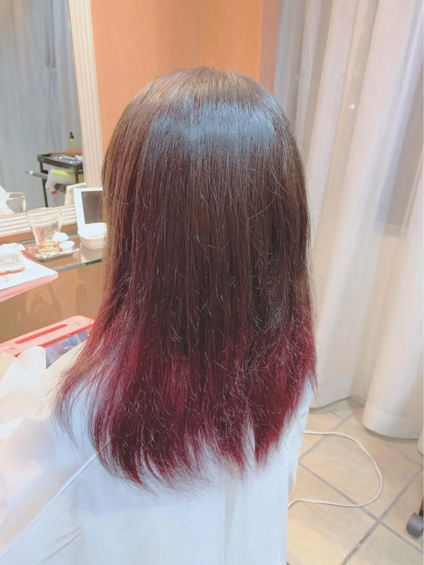 セミロング カラー アッシュ ピンクカラー 武田尚子🌸 自然に仕上がる矯正のヘアスタイル
