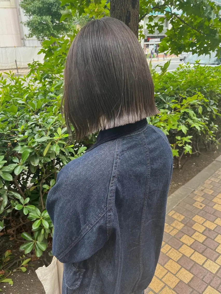 ショート カラー ヘアアレンジ 切りっぱなしボブ ボブ 外ハネヘア カット ヘアカラー 西山 紗耶香🪽 透明感カラー/ボブのヘアスタイル