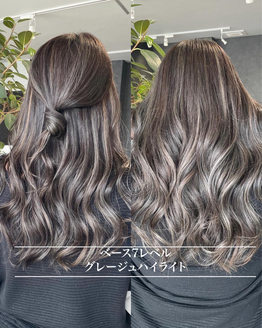 ロング ヘアカラー 岸川 恭子のヘアスタイル