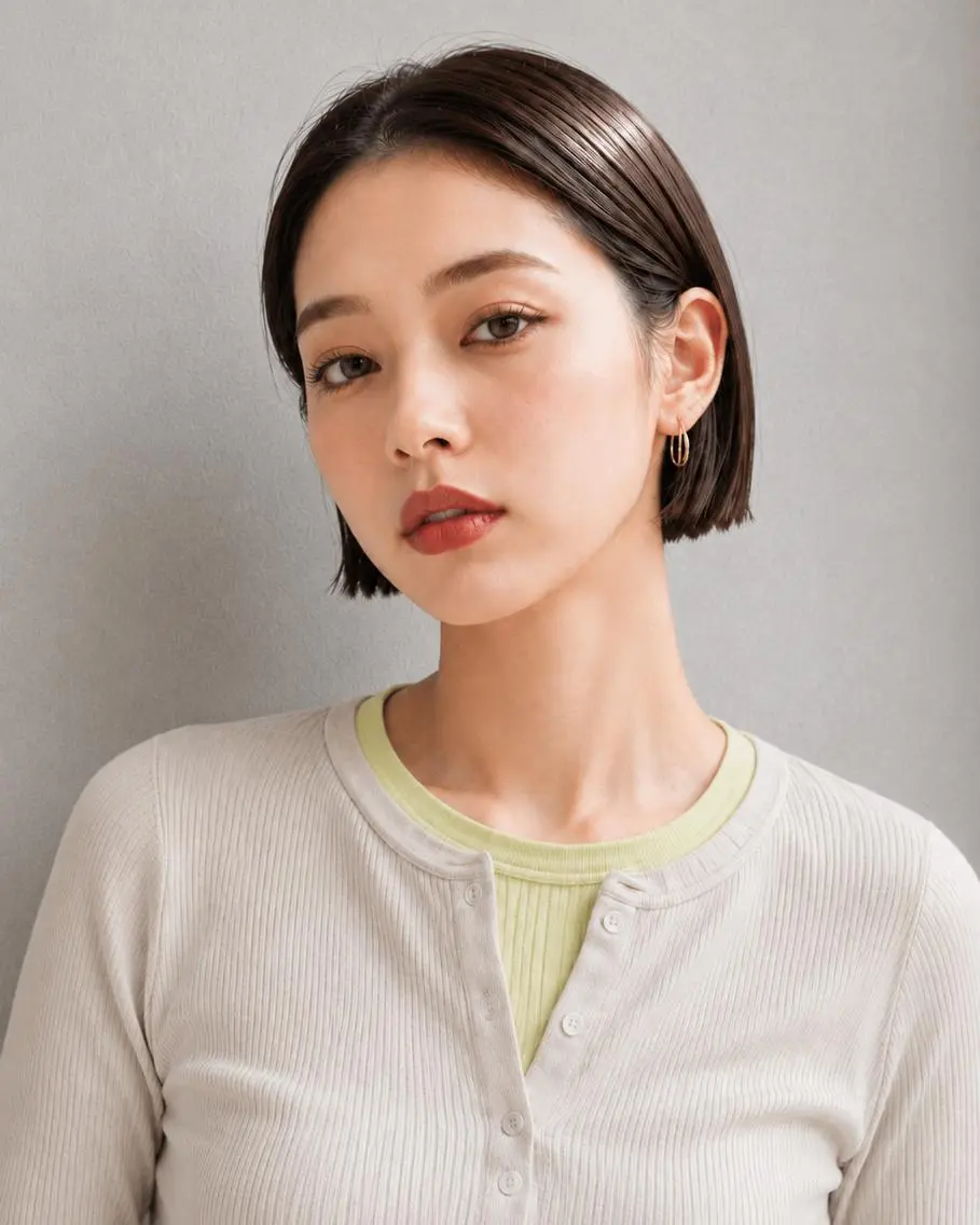 ミディアム 女性カット&カラー モデル⭐️大坂望心のヘアスタイル