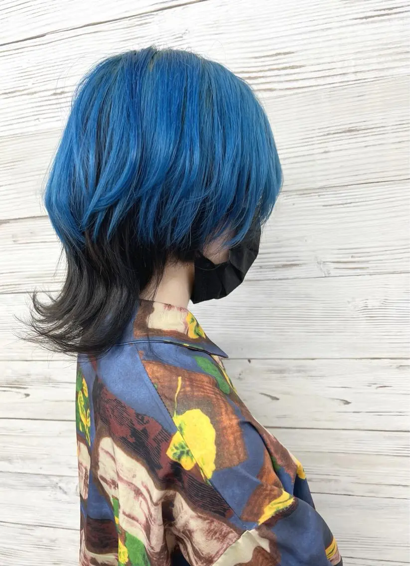 ミディアム カラー ヘアアレンジ 黒髪 ブリーチ ブルーカラー ケアブリーチ インナーカラー ヘアカラー トリートメント 枝毛カット&髪質改善 満足NO.1岡しゃんのヘアスタイル