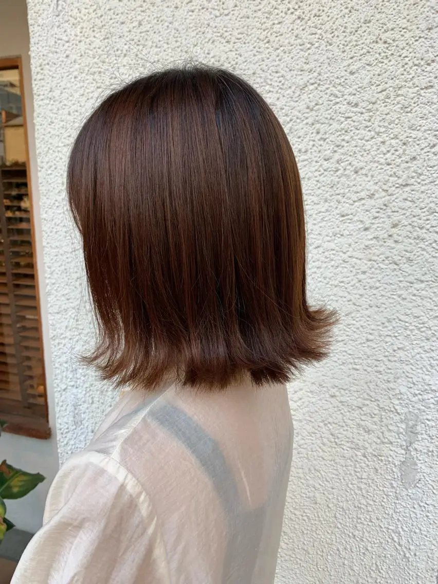ミディアム カラー 縮毛矯正 トリートメント ヘッドスパ putri 川邉 優花のヘアスタイル