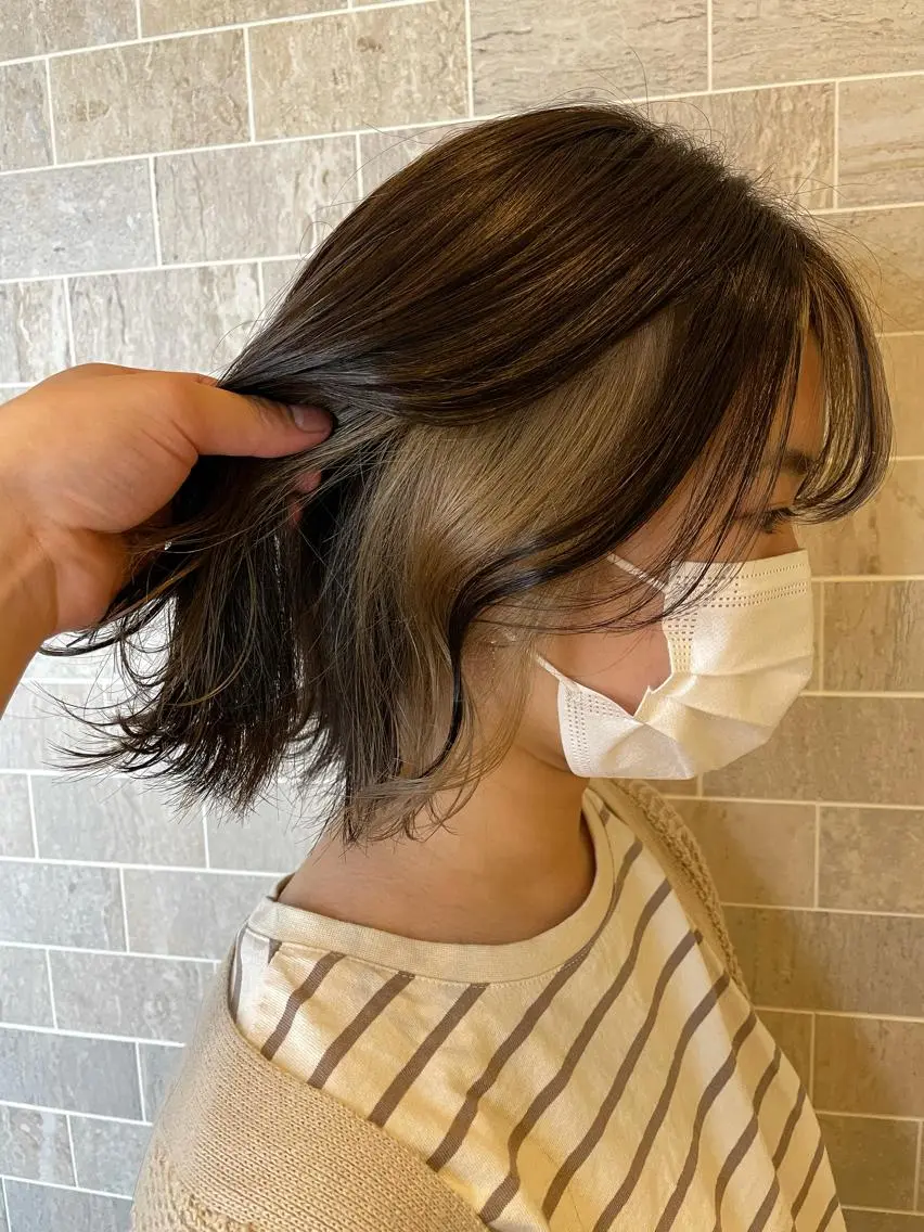 ショート ブリーチ毛矯正.髪質 改善.髪にドラマをのヘアスタイル