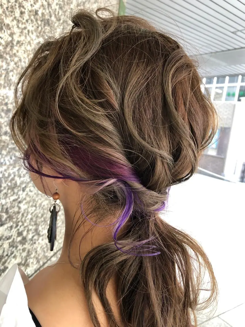 ミディアム カラー カット ヘアカラー トリートメント 菅村 勇亮のヘアスタイル